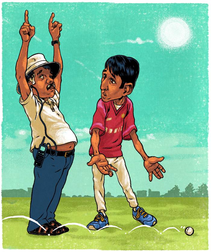 In Shoeb Davda’s league, the umpires were known to signal a six, cricket’s version of a home run, when the ball had decidedly not been batted over a fence.